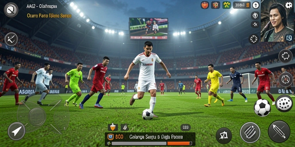 Tampilan gameplay seru dalam pertandingan olahraga.