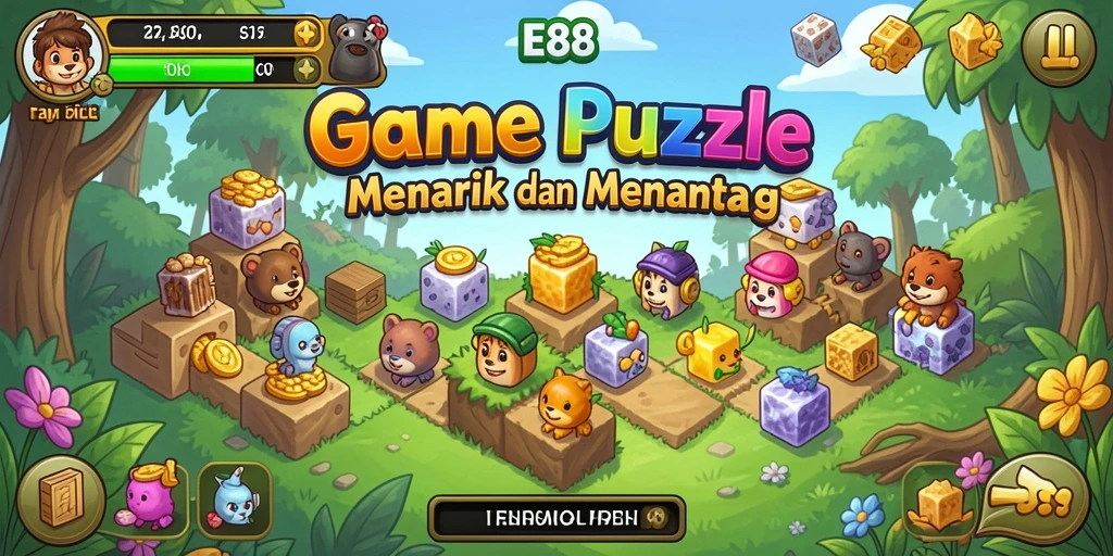 Tampilan gameplay E88 yang seru dan menantang di level Puzzle.