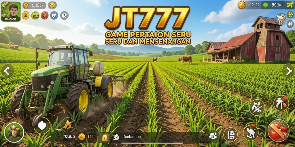 Tangkapan layar JT777 menunjukkan pemain menikmati aktivitas bertani.
