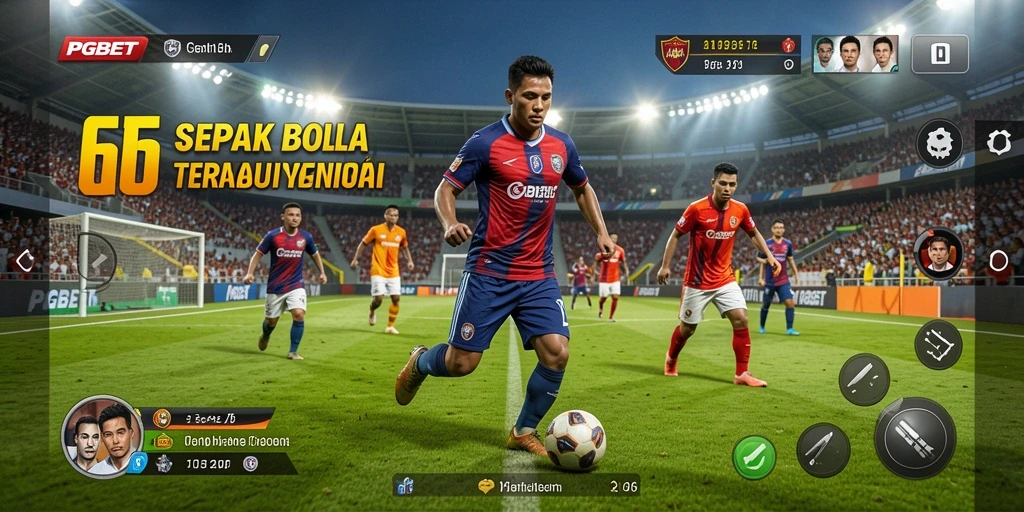 Screenshot utama PGBET yang menampilkan gameplay sepak bola yang seru.