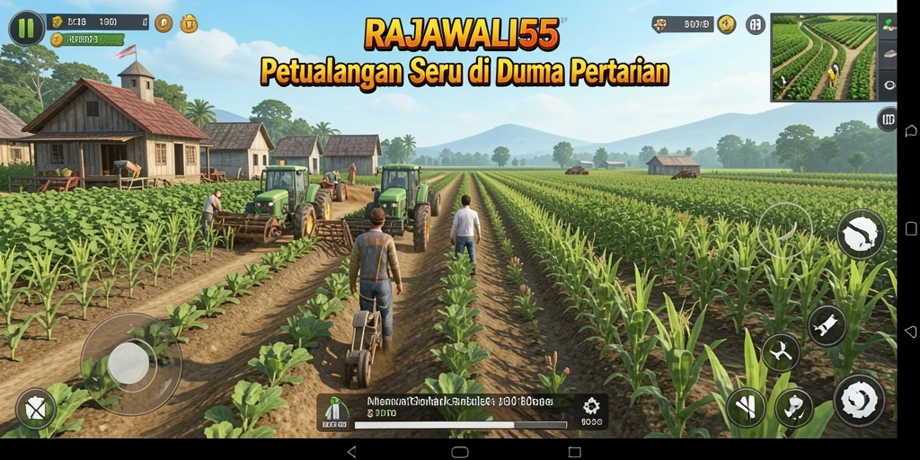 Tampilan menarik dari gameplay pertanian RAJAWALI55.