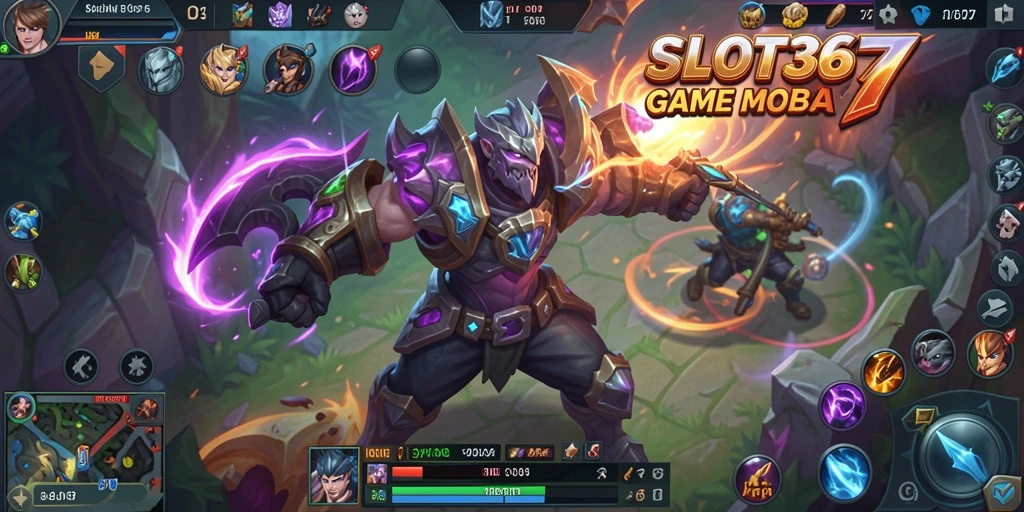 Tampilan gameplay seru dalam pertandingan MOBA yang mendebarkan.